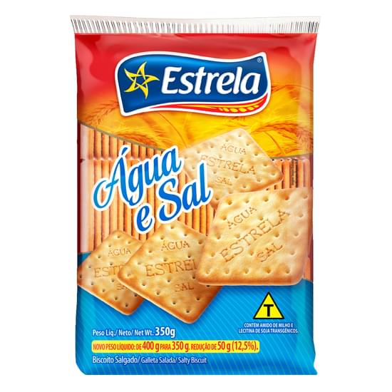Riograndense Distribuidora. Biscoito Estrela Cream Cracker 350g Agua E Sal